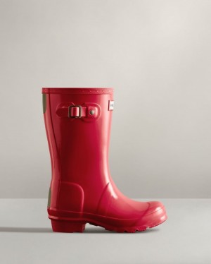 Botas de Agua Altas Hunter Original Gloss Rain Niños Rosas Uruguay | W1G-3660