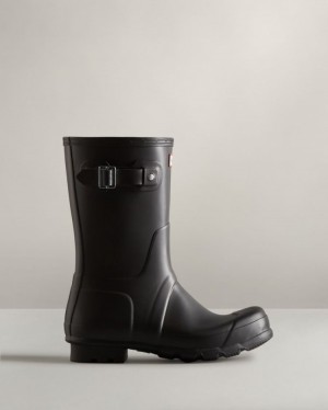 Botas de Agua Bajas Hunter Original Short Rain Hombre Negras Uruguay | B4Q-5248